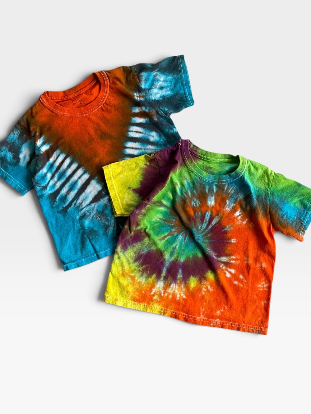 Set of 2 Hippie Handmade Tie-dye Cotton Tee T-Shirt Short Sleeve 4T Boys Girls